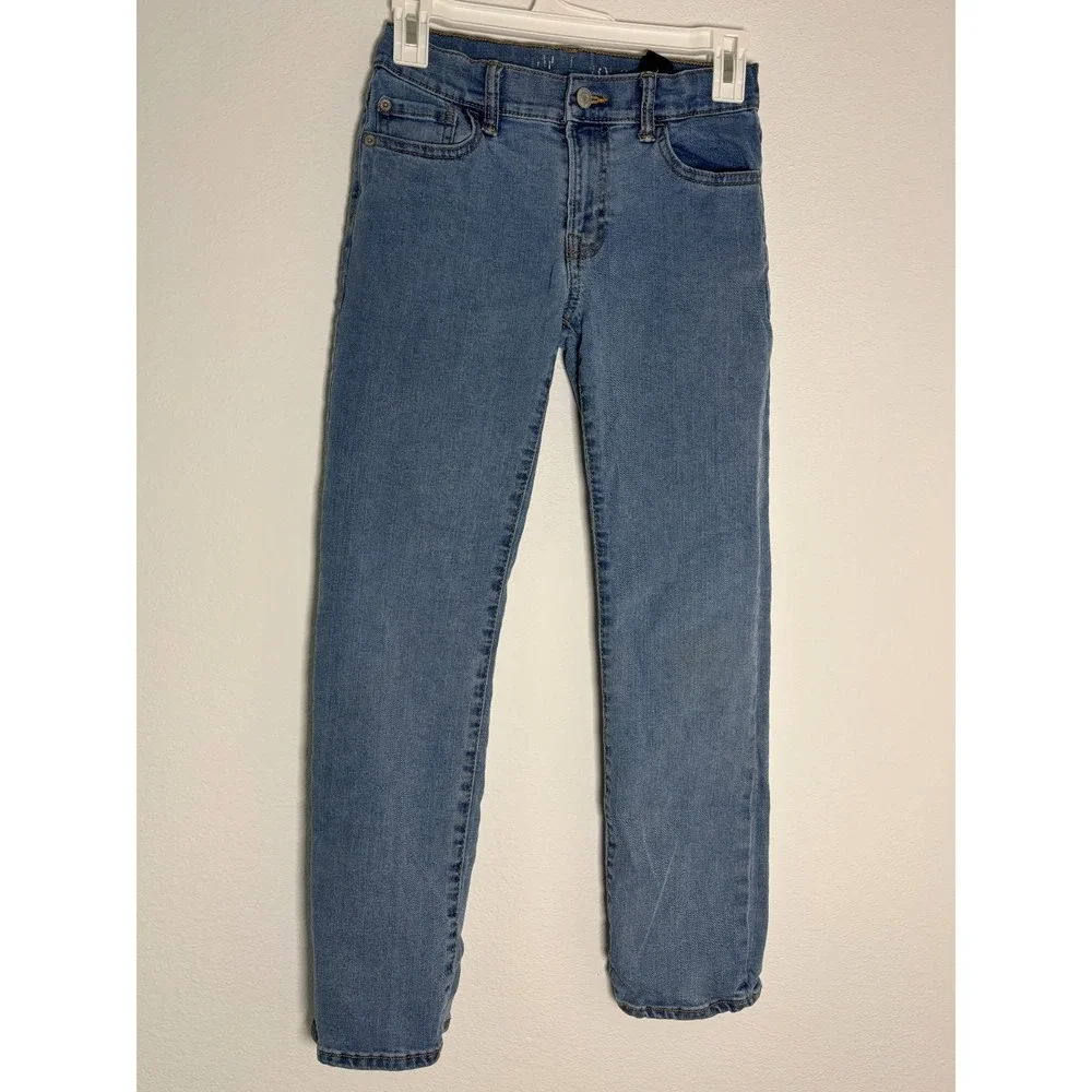Gap‎ Jeans Kids 10 Blue Denim Medium Wash Cotton Stretch 24 Inseam Straight Leg